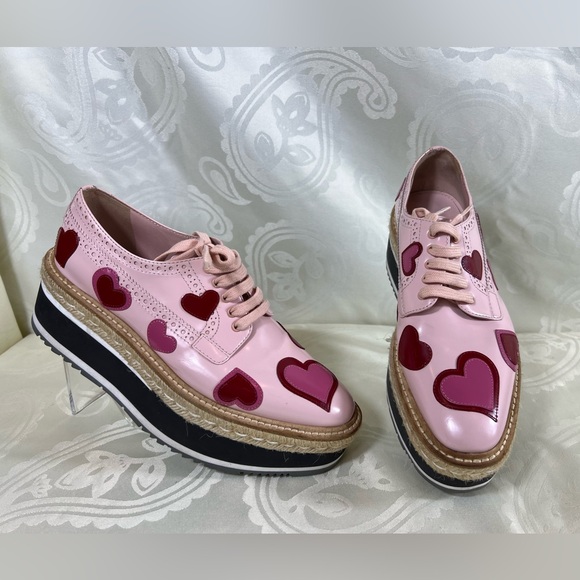 Prada Shoes - RARE - PRADA Pink Heart Platform Shoes